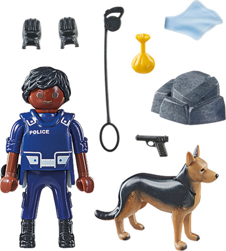 Playmobil Playmobil 71162 Policier avec chien de détection 4008789711625