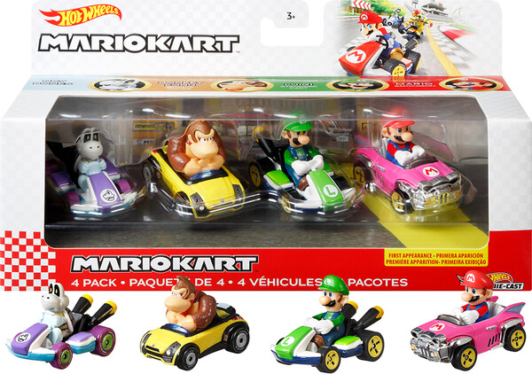 Hot Wheels Hot Wheels - Mario Kart - Ensemble de 4 véhicules (JDL94) 887961936179