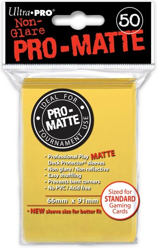 Ultra PRO Protecteurs de cartes Standard PRO-Matte jaune 66x91mm 50ct 074427841867