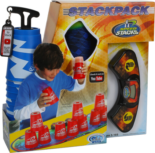 Speed Stacks Speed Stacks 12 cups bleu punch atomique numérique avec chronomètre et tapis (2019) 