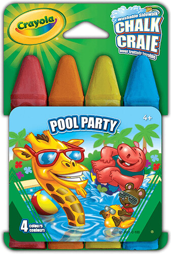 Crayola 4 craies de trottoir lavables Pool Party 063652365101