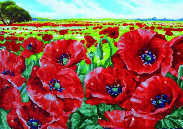 Diamond Dotz Broderie Diamant - Champs de coquelicots (Red Poppy Field) (Diamond Painting, peinture diamant) 4897073243689