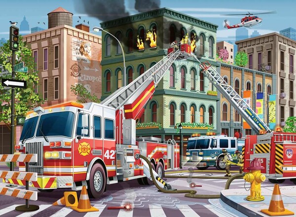 Ravensburger Casse-tête 100 XXL Camion d’incendie au travail 4005556133291