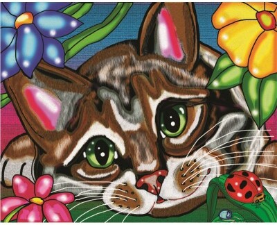 Jacarou Broderie diamant Chat dans les fleurs / cat in the flowers 036336331013