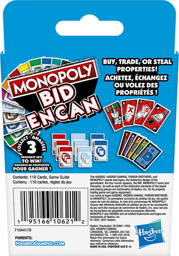 Hasbro Monopoly carte Encan (fr) 195166106212