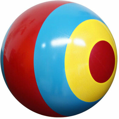 Fabricas Selectas Ballon rouge/bleu/jaune à bandes 8" non gonflé (Inflate-a-ball) 754316132053