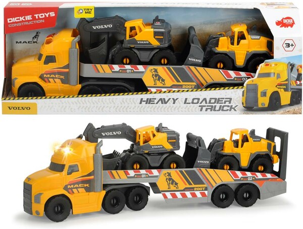 Dickie Toys Mack/Volvo Camion transporteur de machinerie lourde Sons et lumières 70 cm 4006333065941