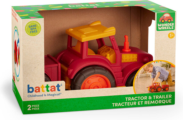 Battat battat - wonder wheels tracteur et remorqueprochain arrivage: octobre 2025 062243346680