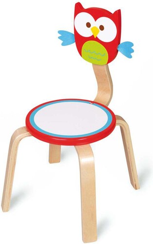 Scratch Chaise en bois pour enfant hibou rouge 5414561823131
