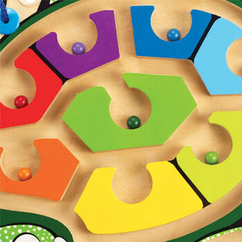 Hape Labyrinthe à billes tortue à carapace colorée en bois avec baguette aimantée 6943478003934