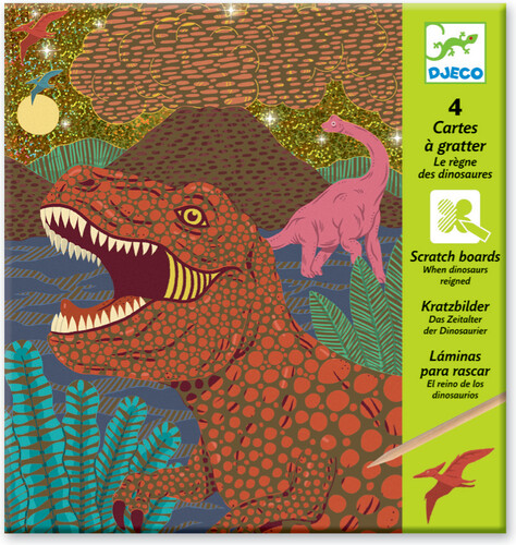 Djeco Cartes à gratter le règne des dinosaures (fr/en) 3070900097261