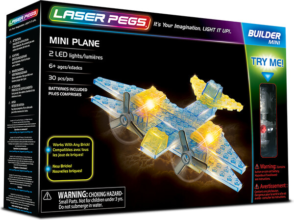 Laser Pegs - briques illuminées Laser Pegs mini avion (briques illuminées) 810690020222