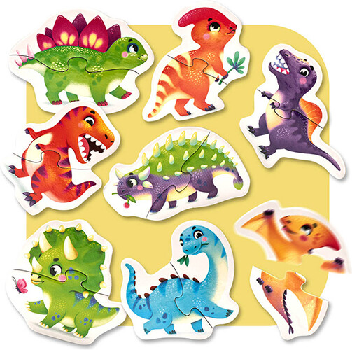 Cubika Casse-tête 2x8 Joyeux dinosaures 4823056515252