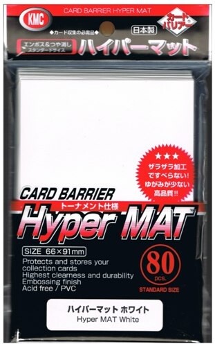 KMC Sleeves Protecteurs de cartes Standard Hyper MAT blanc 66x91mm 80ct 4521086001560