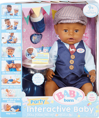 Zapf Creation BABY born - Poupée interactive garçon Party 43cm 689202917479