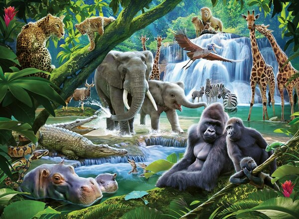 Ravensburger Casse-tête 100 XXL Animaux de la jungle 4005556129706