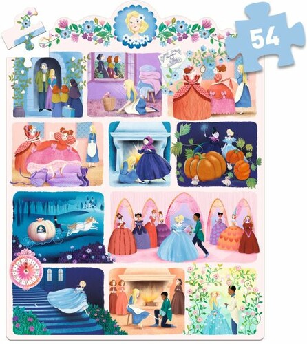 Djeco Casse-tête Puzzle histoire Cendrillon 54 pcs (fr/en) 3070900070530