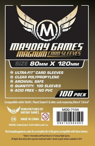 Mayday Games Protecteurs de cartes Dixit magnum gold transparent (clear) 80x120mm 100ct *
