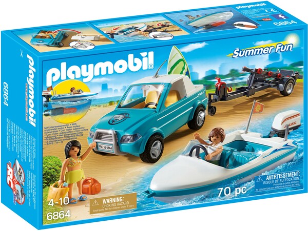 Playmobil Playmobil 6864 Voiture avec bateau et moteur submersible 4008789068644