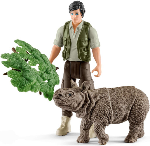 Schleich Schleich 42428 Kit de base avec ranger et rhinocéros 4055744020872