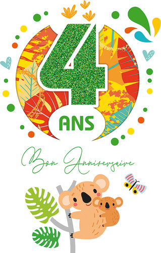 Modèle Koala Anniversaire Voeux Verte