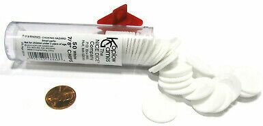 Koplow Games Mini Poker chips Blanc 7/8" empillable tube 50 018183133866