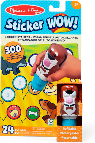 Melissa & Doug sticker wow - bloc d'activités et estampeuse à autocollants - chien 681147000254