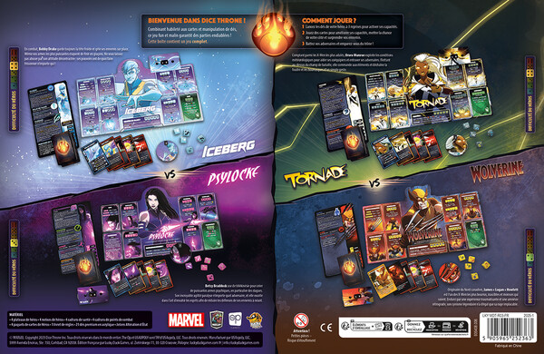 Lucky Duck Games Dice Throne (fr) Marvel - X-Men Ice Man vs. Psylocke vs. Storm vs. Wolverine 5905965252363