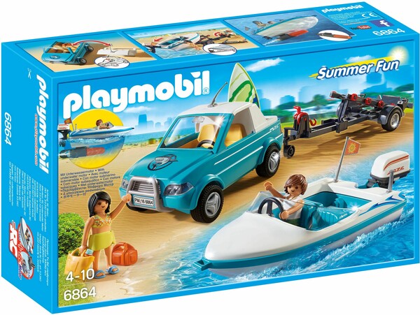 Playmobil Playmobil 6864 Voiture avec bateau et moteur submersible 4008789068644