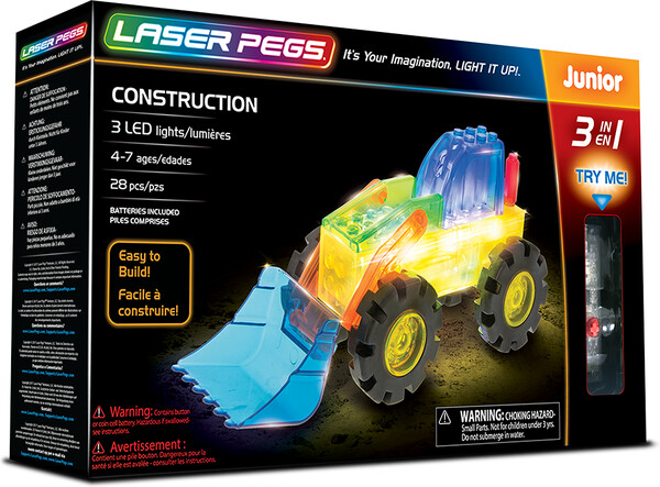 Laser Pegs - briques illuminées Laser Pegs junior véhicule de construction 3 en 1 (briques illuminées) 810690020314