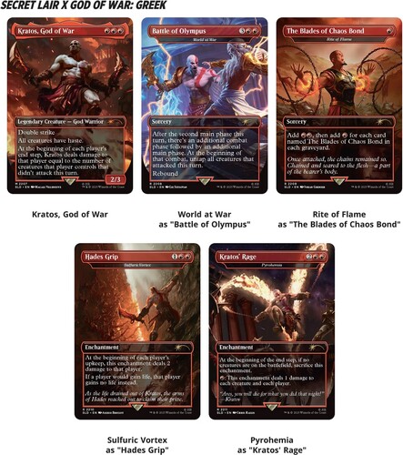 Wizards of the Coast MTG secret lair - playstation super drop - god of war - vengeance 195166308456