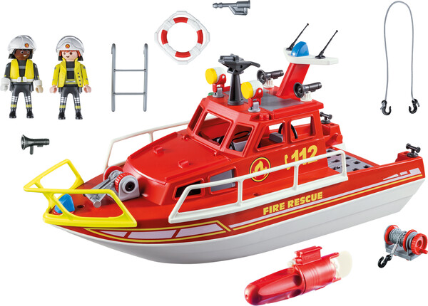 Playmobil Playmobil 70147 Bateau de sauvetage et pompiers 4008789701473