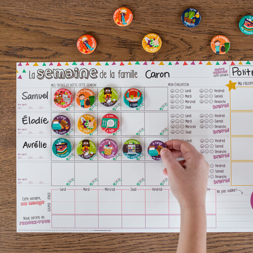 Minimo Organisateur familial Une semaine à la fois - Vertical (Tableau aimanté + crayon) 628110966216