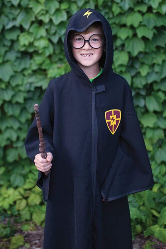 Creative Education Costume Cape de magicien avec lunettes, noir, grandeur 7-8 771877621970