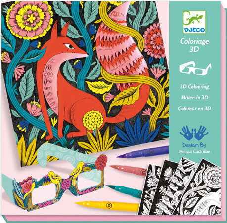 Djeco Feutres pinceaux Coloriage 3D Forêt fantastique (fr/en) 3070900086524