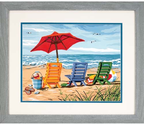 Dimensions PaintWorks Peinture à numéro Chaises de plage 14x11" 91316 088677913168