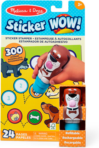 Melissa & Doug sticker wow - bloc d'activités et estampeuse à autocollants - chien 000772502016