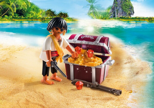 Playmobil Playmobil 9358 Pirate avec coffre au trésor 4008789093585