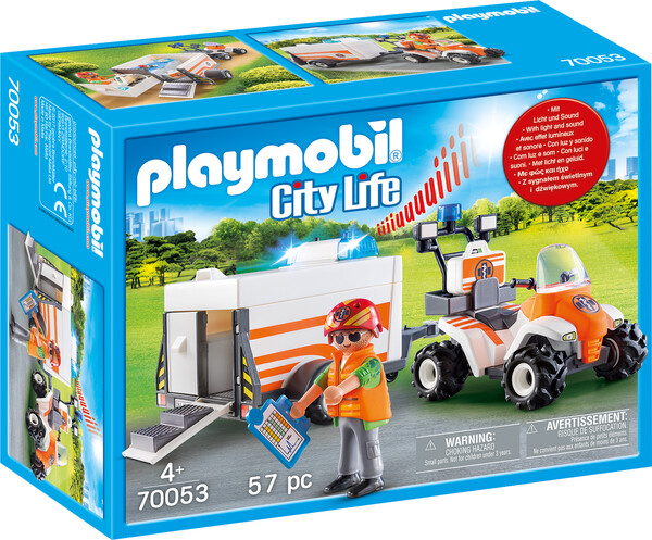 Playmobil Playmobil 70053 Quad et remorque de secours 4008789700537