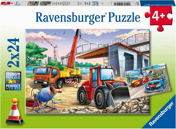 Ravensburger Casse-tête 24x2 Chantiers et course automobile 4005556051571