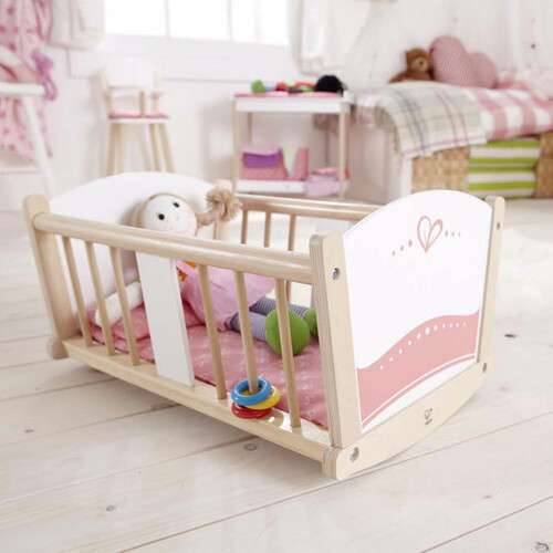 Hape Berceau à bascule pour poupée bébé en bois (sans poupée) 6943478006249