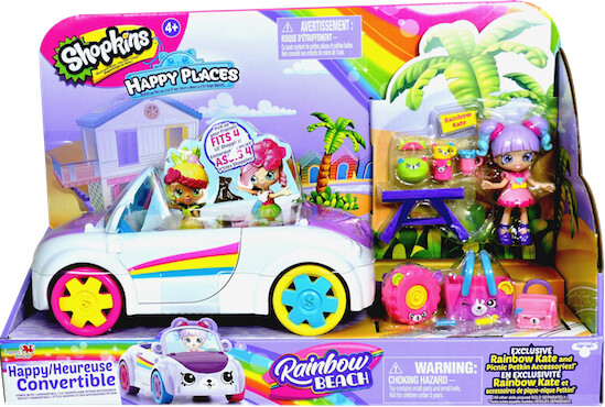 Shopkins Happy Places Shopkins Happy Places série 5 voiture décapotable convertible heureuse arc-en-ciel 672781573327