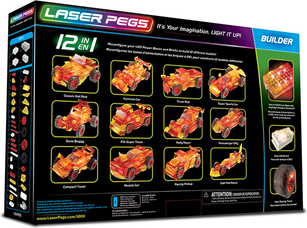Laser Pegs - briques illuminées Laser Pegs voiture de course formule 1 12 en 1 (briques illuminées) 810690020109
