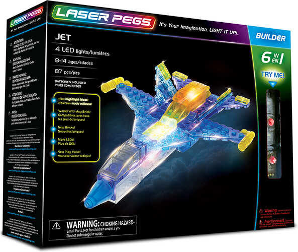 Laser Pegs - briques illuminées Laser Pegs avion jet 6 en 1 (briques illuminées) 810690020031