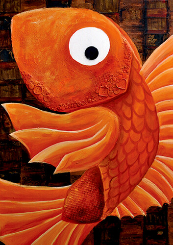 Staifany Gonthier Graphisme Carte de fête Petit poisson qui ne fait pas son poids 
