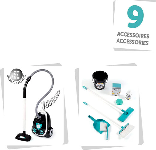 Smoby Chariot ménager et aspirateur 8 pièces 3032163303169