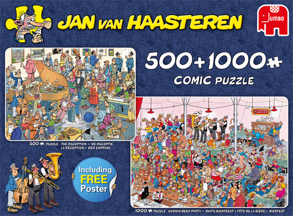 Jumbo Casse-tête 1000 et 500 Jan van Haasteren - Faisons la fête! 2 en 1 8710126190586