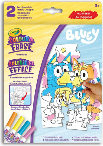 Crayola Ensemble de casse-tête réutilisable Crayola Colour & Erase Bluey 063652694201