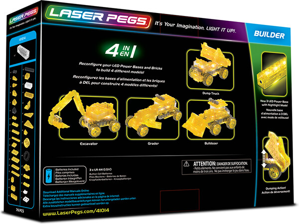 Laser Pegs - briques illuminées Laser Pegs camion à benne bascalante 4 en 1 (briques illuminées) 810690020161