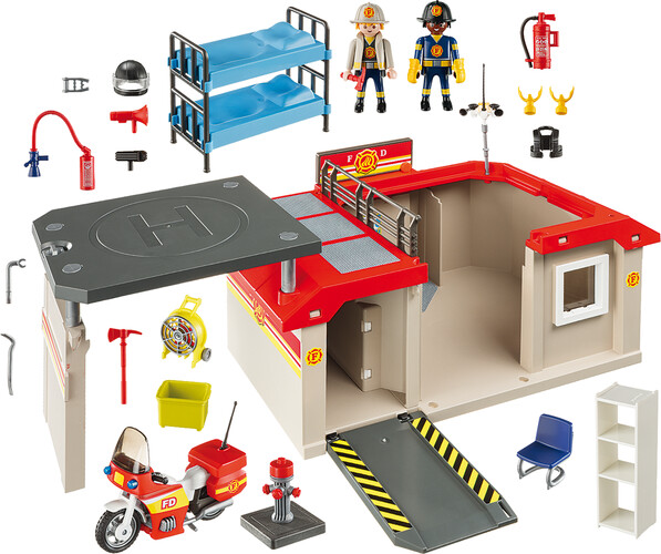 Playmobil Playmobil 5663 Caserne de pompiers transportable (juin 2016) 4008789056634